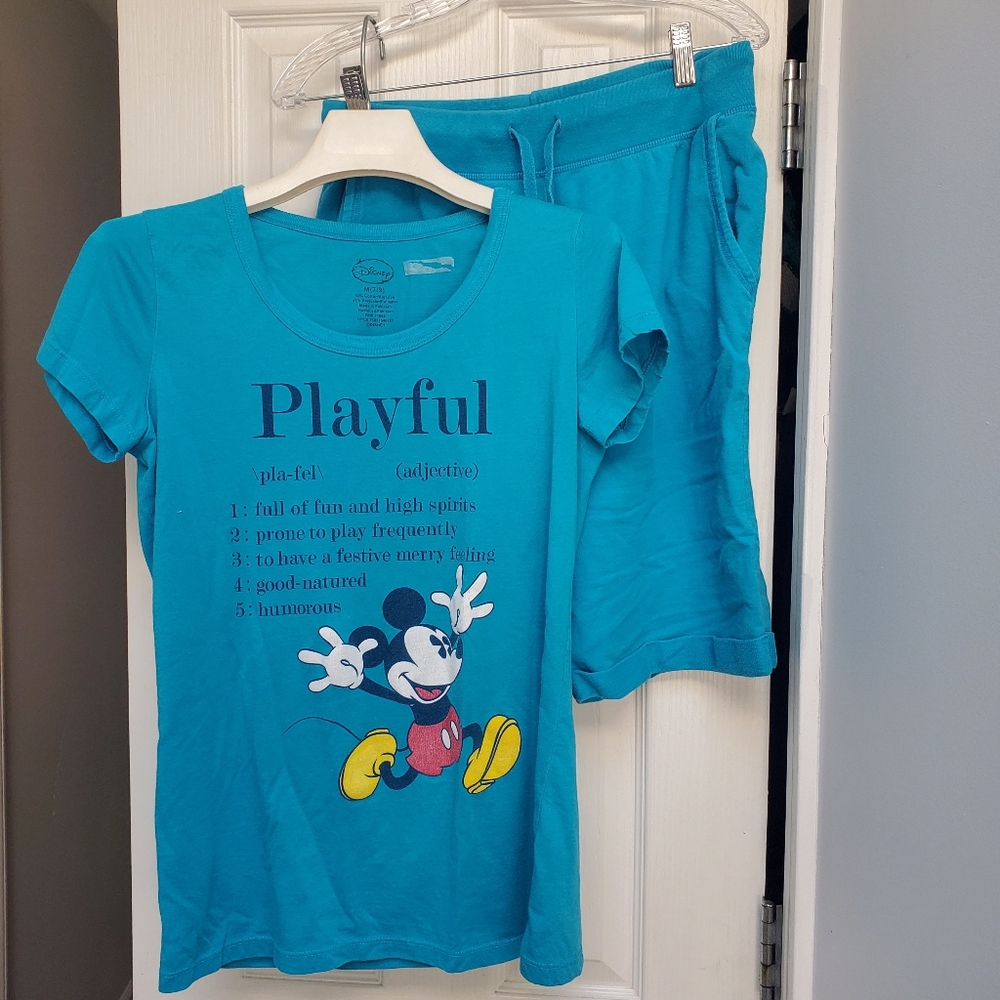 $10 Deals🤝🔖 Disney Hanes Pajama separates pockets crew Mickey mouse size M & L